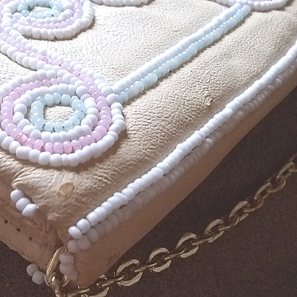 Vintage WALBAXG British Hong Kong Hand Beaded Leather Shoulder Bag Clutch Purse. - Picture 12 of 16